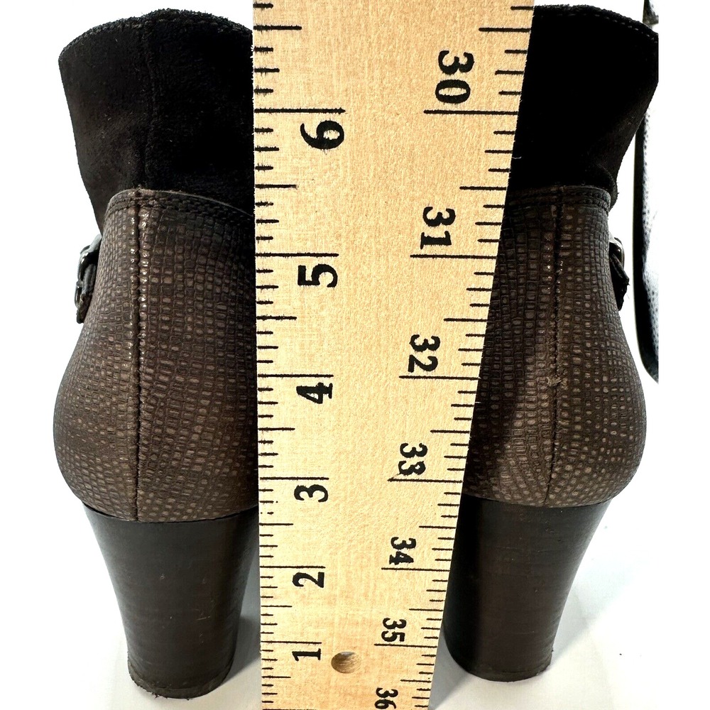Hispanitas Booties Women's 39 Us 8.5 Brown Leather Suede Zip 2.5 Heel Ankle Boot - Picture 9 of 11